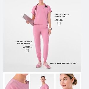 Figs Pink Scrub Set - Arua Top and Zamora Jogger Pants